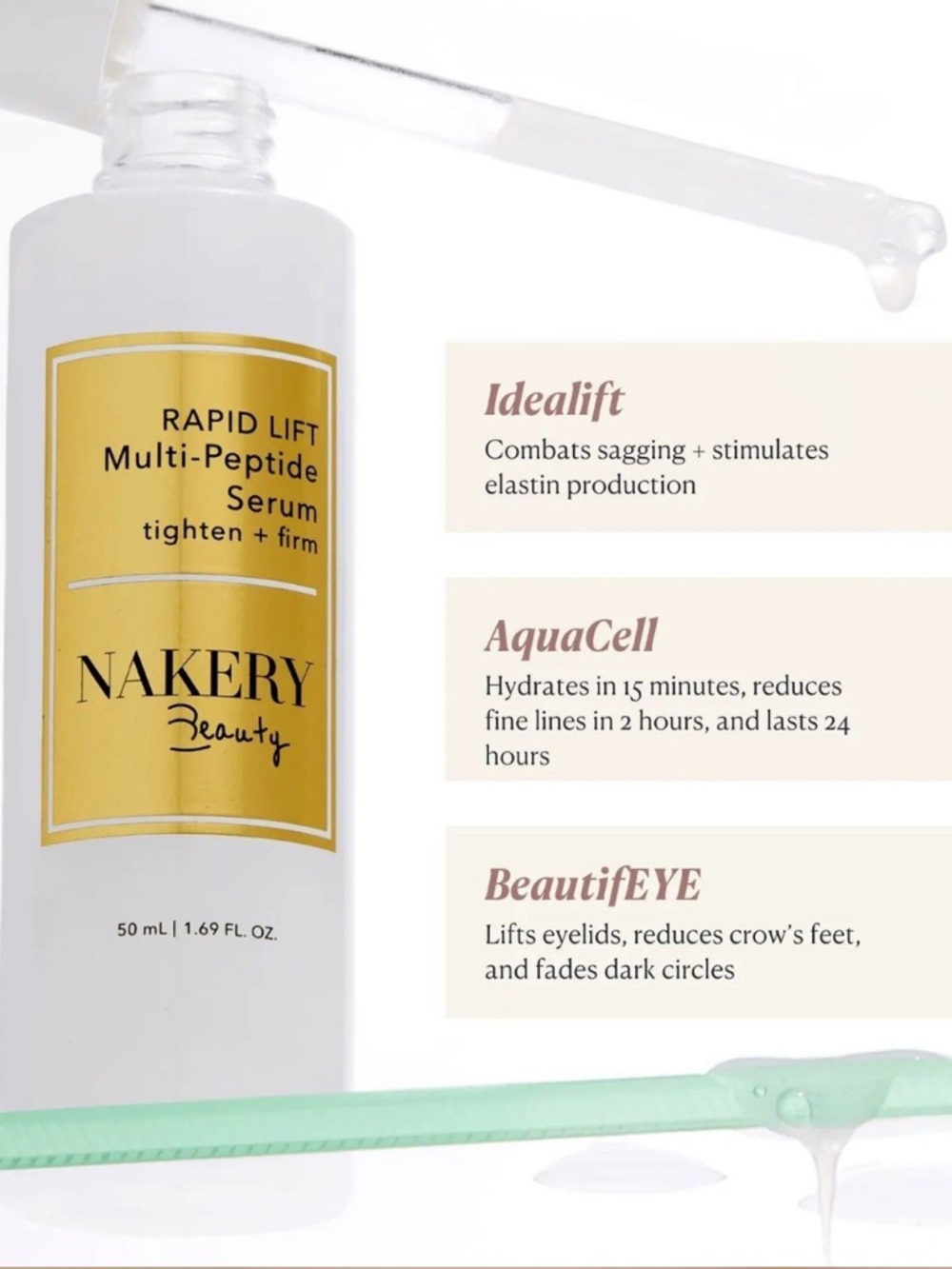 Nakery Beauty Rapid Lift Multi-Peptide Serum 50ml - Picture 3 of 8